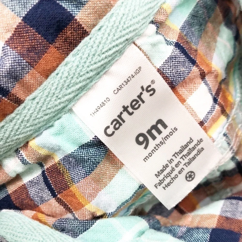 Carter's plaid baby romper